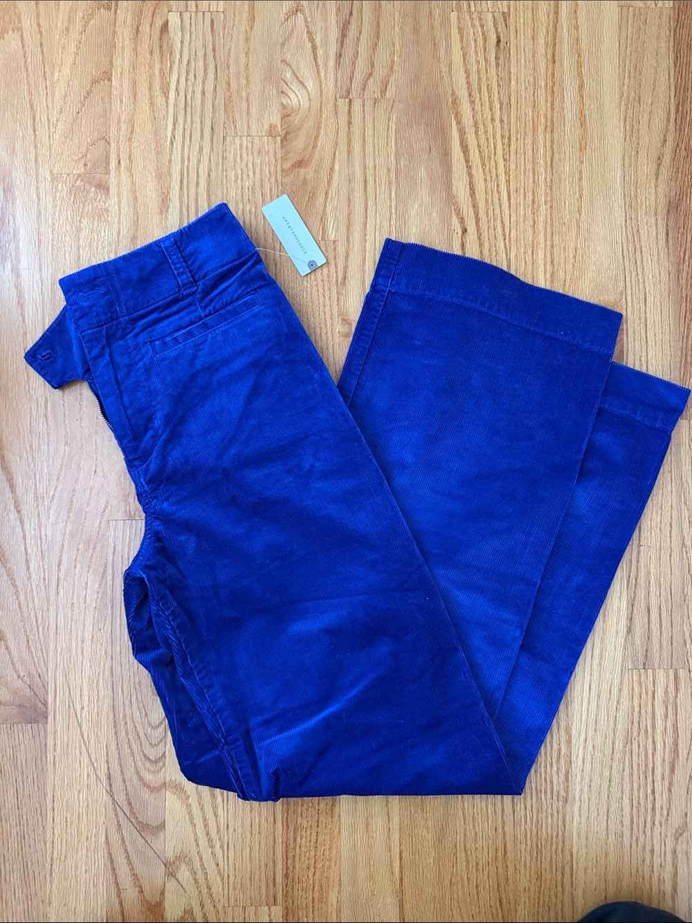 Anthropologie Maeve Colette Full Length Corduroy Pants in Royal Blue